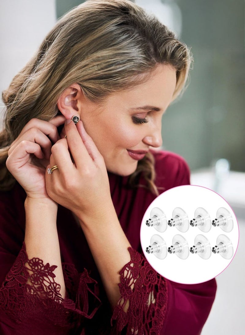 آینا مجموعة 200 قطعة سدادات أقراط 100 لون ذهبي و100 لون فضي سدادات معدنية مع قرص شفاف تثبيت آمن للأقراط - Image 5